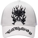 siltovka-zaoblena-biely-snapback-gothic-skull-in-flames-ed-hardy
