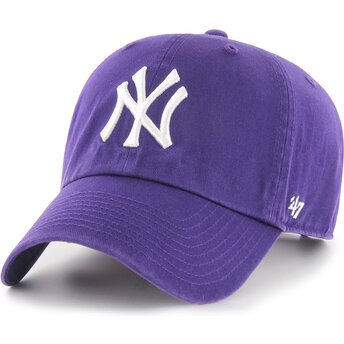Šiltovka zaoblená fialová nastaviteľný Clean Up No Loop Label New York Yankees MLB 47 Brand