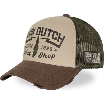Šiltovka zaoblená hnedá snapback CREW40 Von Dutch