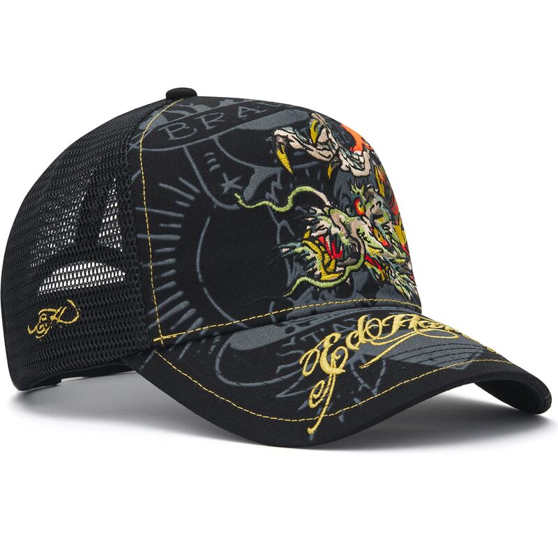 siltovka-zaoblena-cierna-snapback-crawling-ed-hardy
