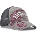 siltovka-zaoblena-siva-snapback-floral-tattoo-city-vintage-wash-ed-hardy