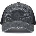 siltovka-zaoblena-siva-snapback-flaming-gothic-skull-washed-ed-hardy