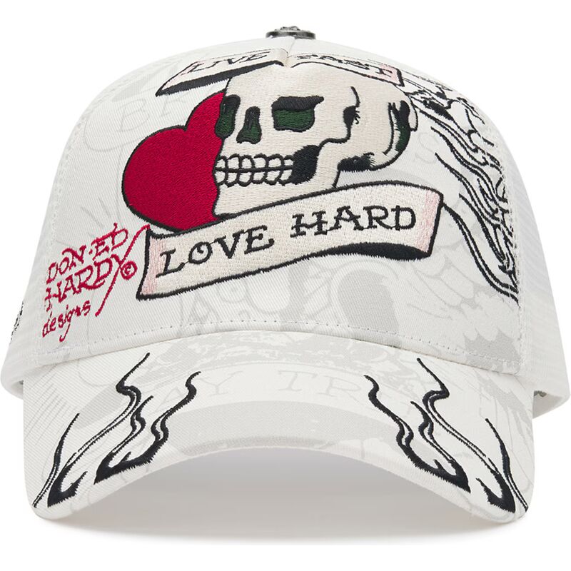 siltovka-zaoblena-biely-snapback-live-fast-love-hard-ed-hardy