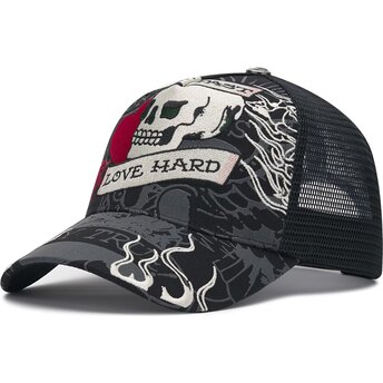 Šiltovka zaoblená čierna snapback Live Fast Love Hard Ed Hardy