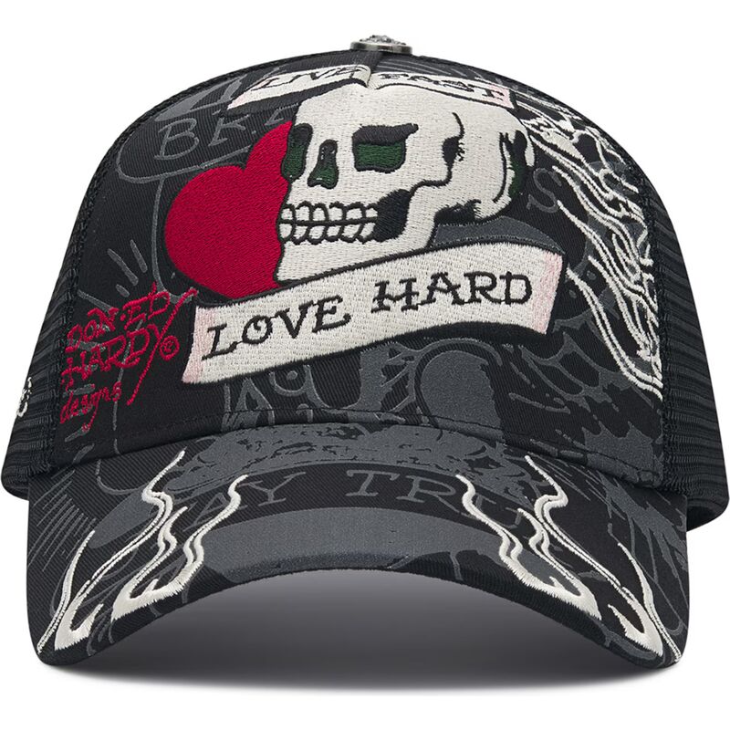 siltovka-zaoblena-cierna-snapback-live-fast-love-hard-ed-hardy