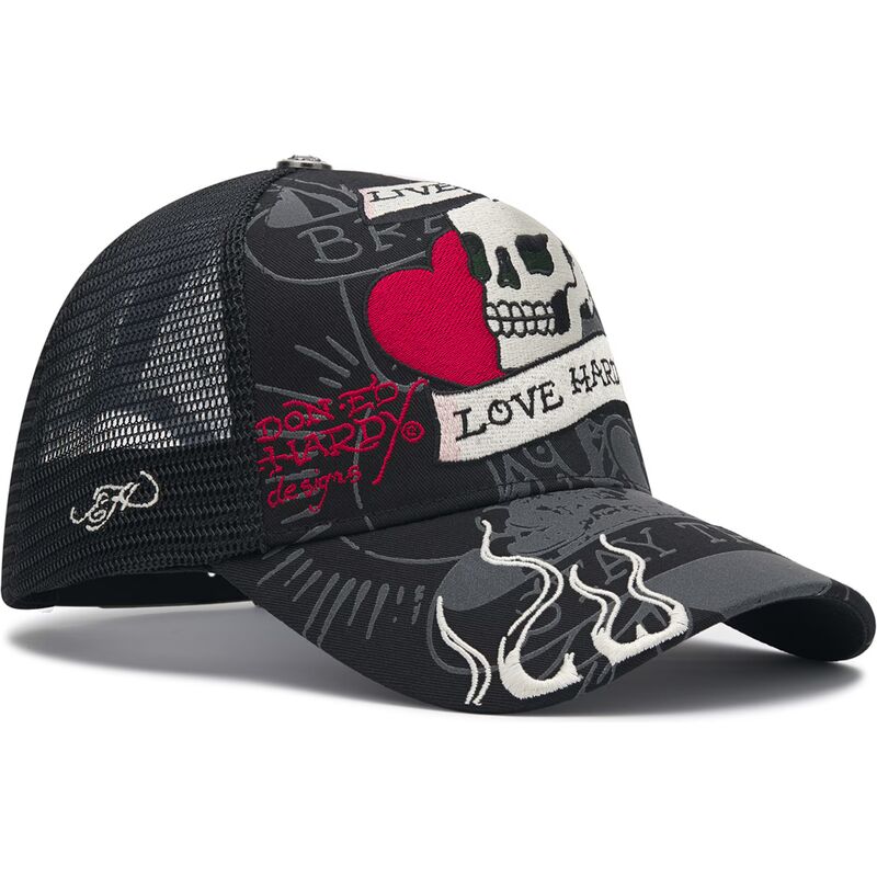 siltovka-zaoblena-cierna-snapback-live-fast-love-hard-ed-hardy