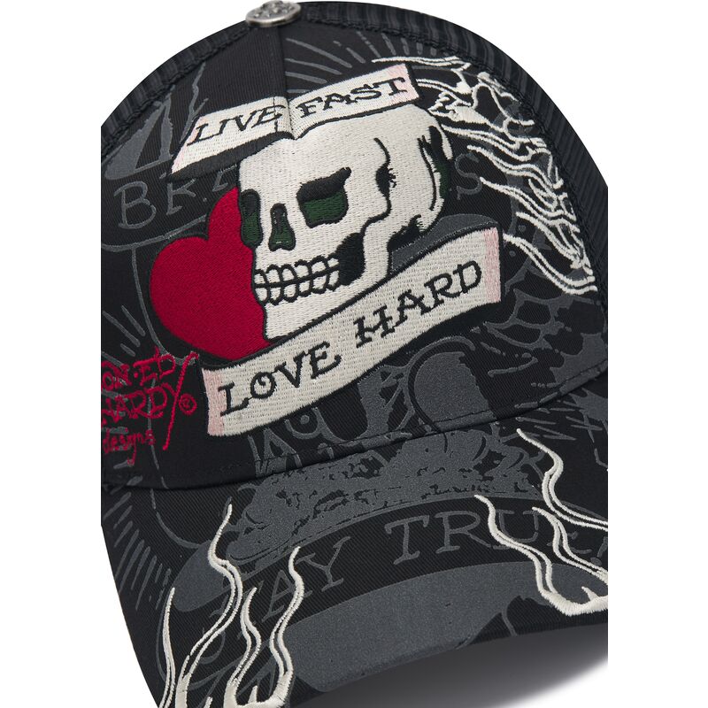 siltovka-zaoblena-cierna-snapback-live-fast-love-hard-ed-hardy