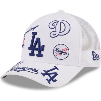 Šiltovka zaoblená biely snapback 9FORTY M-Crown A Frame All Over Los Angeles Dodgers MLB New Era