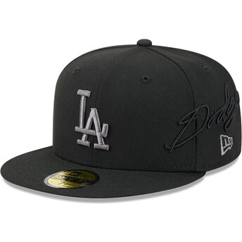 Šiltovka rovná čierna upravená 59FIFTY Side Script Los Angeles Dodgers MLB New Era