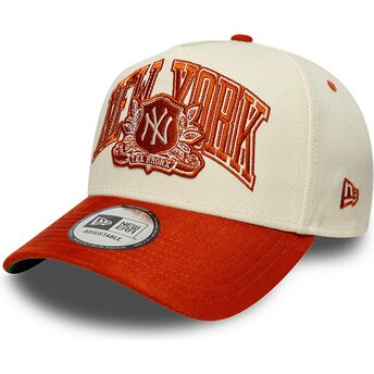 Šiltovka zaoblená béžová snapback E Frame Wordmark Suede New York Yankees MLB New Era