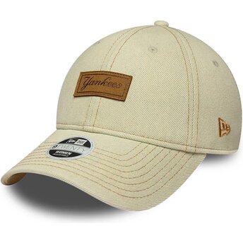 Šiltovka zaoblená béžová nastaviteľný 9TWENTY Denim New York Yankees MLB New Era
