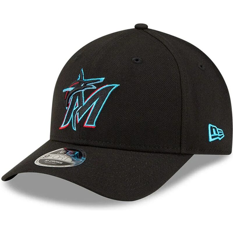 siltovka-zaoblena-cierna-snapback-9forty-m-crown-player-replica-miami-marlins-mlb-new-era