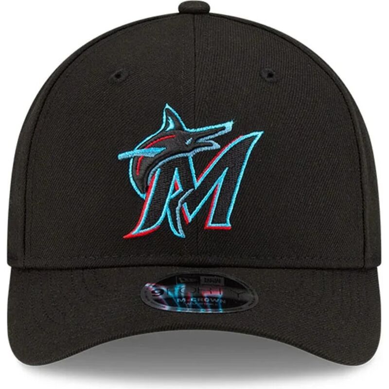 siltovka-zaoblena-cierna-snapback-9forty-m-crown-player-replica-miami-marlins-mlb-new-era
