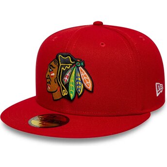 Šiltovka rovná červená upravená 59FIFTY Basic Chicago Blackhawks NHL New Era