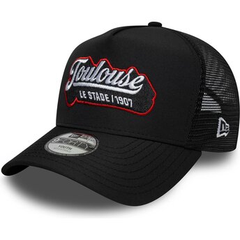 Šiltovka zaoblená čierna snapback pre deti E Frame Patch Stade Toulousain New Era
