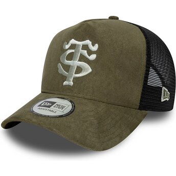 Šiltovka zaoblená zelená snapback E Frame Faux Suede Stade Toulousain Top 14 New Era