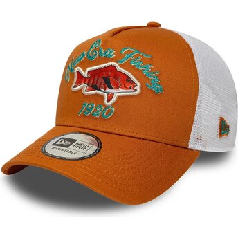 Šiltovka zaoblená oranžová snapback A Frame Fishing New Era