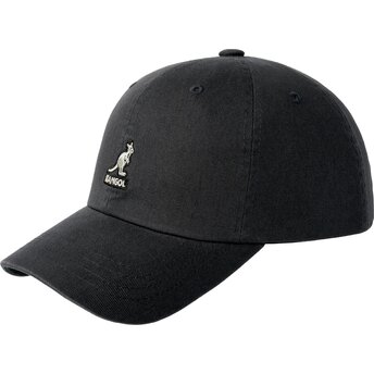 Šiltovka zaoblená čierna nastaviteľný Washed Baseball Black Kangol