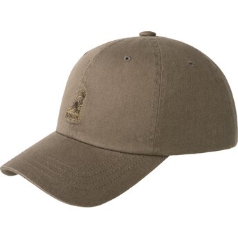 Šiltovka zaoblená sivá nastaviteľný Washed Baseball Smog Kangol