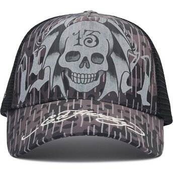 Šiltovka zaoblená čierna snapback 13 Skull Ed Hardy