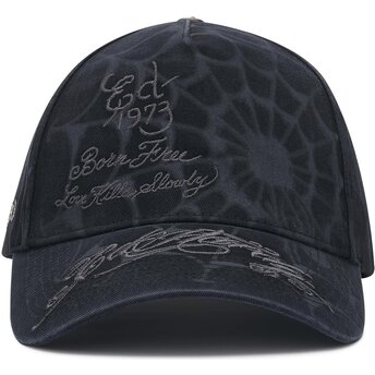 Šiltovka zaoblená čierna snapback Spiderweb Ed Hardy