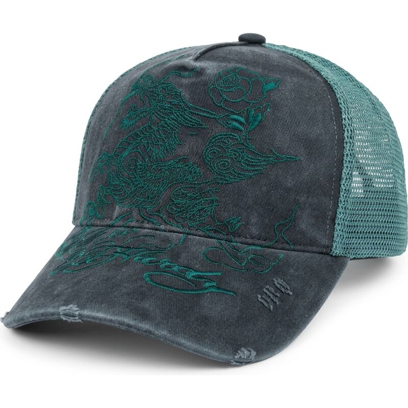 siltovka-zaoblena-cierna-snapback-outline-distressed-ed-hardy