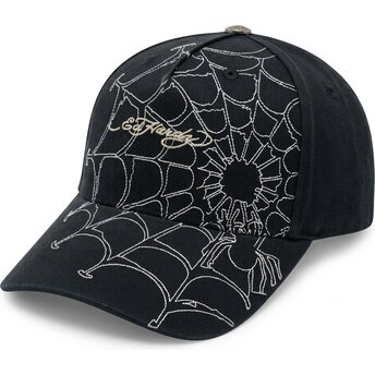 Šiltovka zaoblená čierna nastaviteľný Spiderweb Ed Hardy
