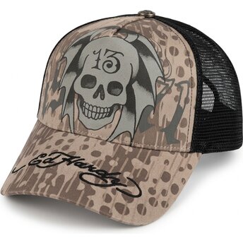 Šiltovka zaoblená sivá snapback 13 Skull Ed Hardy
