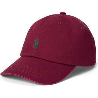 Šiltovka zaoblená červená nastaviteľný Cotton Chino Classic Sport Polo Ralph Lauren