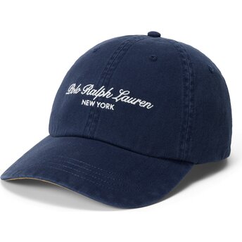 Šiltovka zaoblená tmavomodrá nastaviteľný Woven Script Polo Ralph Lauren