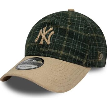 Šiltovka zaoblená zelená nastaviteľný 9TWENTY Mix Check New York Yankees MLB New Era