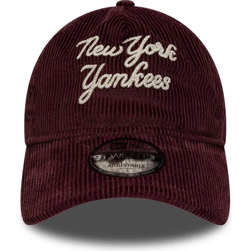 siltovka-zaoblena-cervena-nastavitelny-9twenty-a-frame-cord-script-new-york-yankees-mlb-new-era