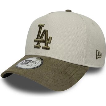 Šiltovka zaoblená zelená snapback 9FORTY E Frame Suede Visor Los Angeles Dodgers MLB New Era