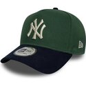 siltovka-zaoblena-zelena-snapback-9forty-e-frame-suede-visor-new-york-yankees-mlb-new-era
