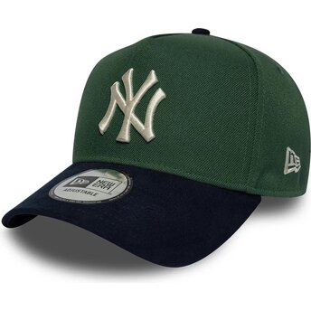 Šiltovka zaoblená zelená snapback 9FORTY E Frame Suede Visor New York Yankees MLB New Era