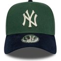 siltovka-zaoblena-zelena-snapback-9forty-e-frame-suede-visor-new-york-yankees-mlb-new-era