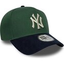 siltovka-zaoblena-zelena-snapback-9forty-e-frame-suede-visor-new-york-yankees-mlb-new-era