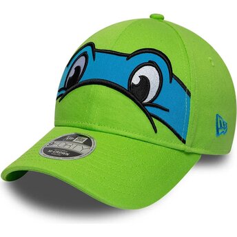 Šiltovka zaoblená zelená snapback pre deti 9FORTY M-Crown Face Leonardo Tortugas Ninja New Era