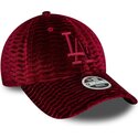 siltovka-zaoblena-cervena-nastavitelny-9forty-velour-los-angeles-dodgers-mlb-new-era
