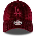siltovka-zaoblena-cervena-nastavitelny-9forty-velour-los-angeles-dodgers-mlb-new-era