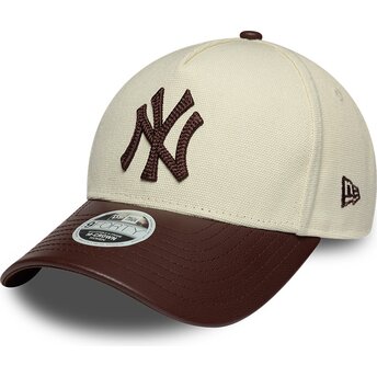 Šiltovka zaoblená béžová nastaviteľný 9FORTY M-Crown Fabric Mix New York Yankees MLB New Era