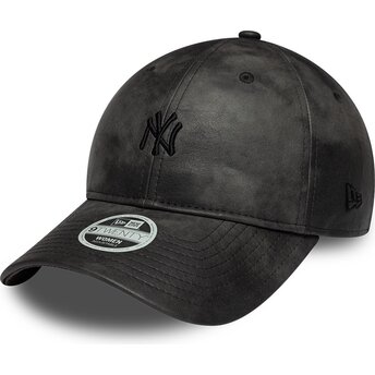 Šiltovka zaoblená čierna nastaviteľný 9TWENTY Washed PU New York Yankees MLB New Era