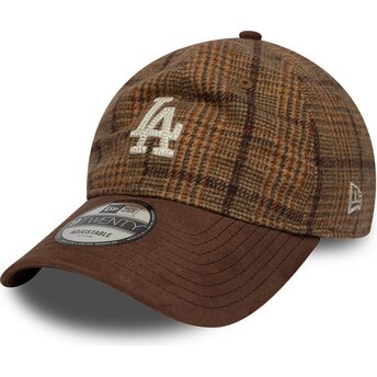 Šiltovka zaoblená hnedá nastaviteľný 9TWENTY Mix Check Los Angeles Dodgers MLB New Era