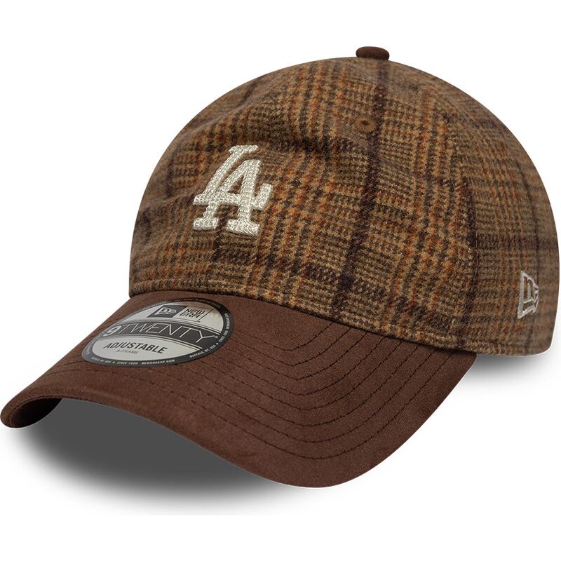 siltovka-zaoblena-hneda-nastavitelny-9twenty-mix-check-los-angeles-dodgers-mlb-new-era