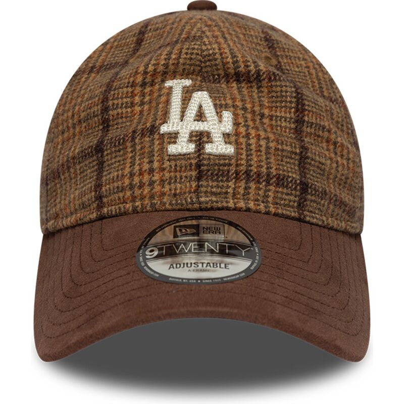 siltovka-zaoblena-hneda-nastavitelny-9twenty-mix-check-los-angeles-dodgers-mlb-new-era