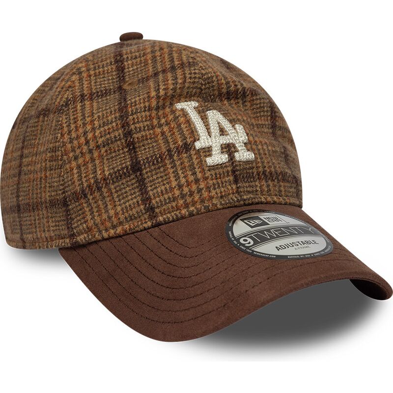 siltovka-zaoblena-hneda-nastavitelny-9twenty-mix-check-los-angeles-dodgers-mlb-new-era