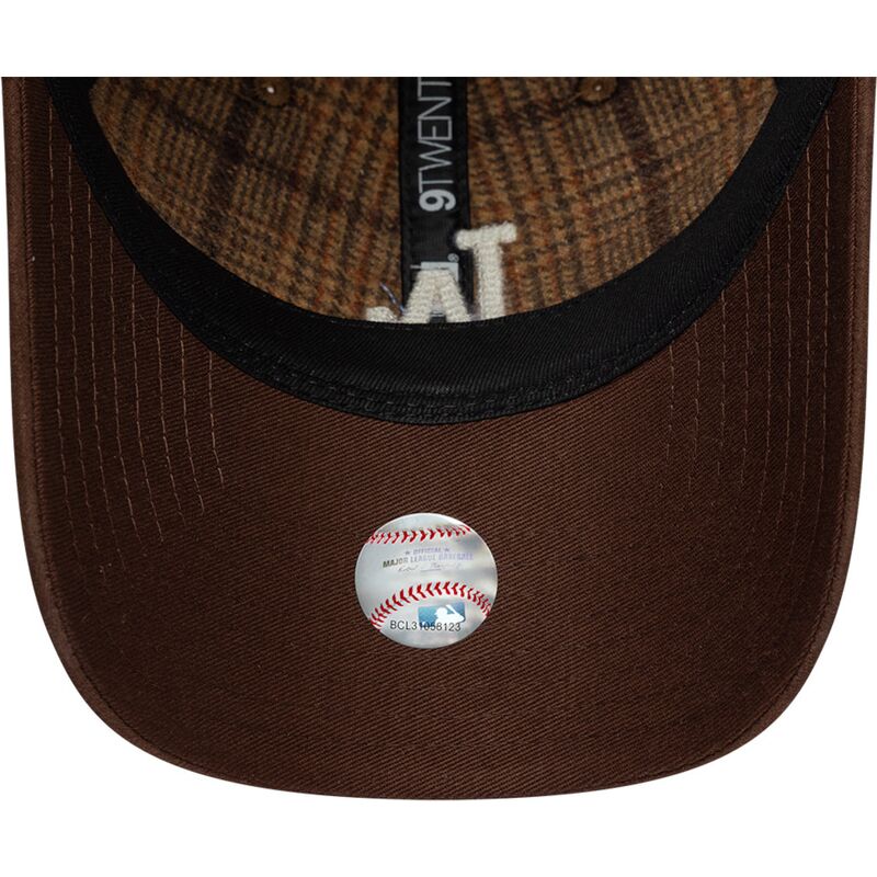 siltovka-zaoblena-hneda-nastavitelny-9twenty-mix-check-los-angeles-dodgers-mlb-new-era