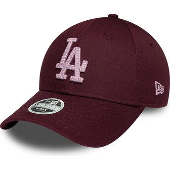 Šiltovka zaoblená červená nastaviteľný rosa 9FORTY Metallic Los Angeles Dodgers MLB New Era