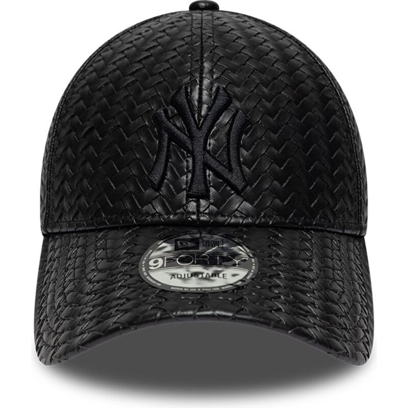 siltovka-zaoblena-cierna-snapback-9forty-pu-weave-new-york-yankees-mlb-new-era