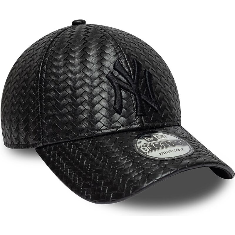 siltovka-zaoblena-cierna-snapback-9forty-pu-weave-new-york-yankees-mlb-new-era